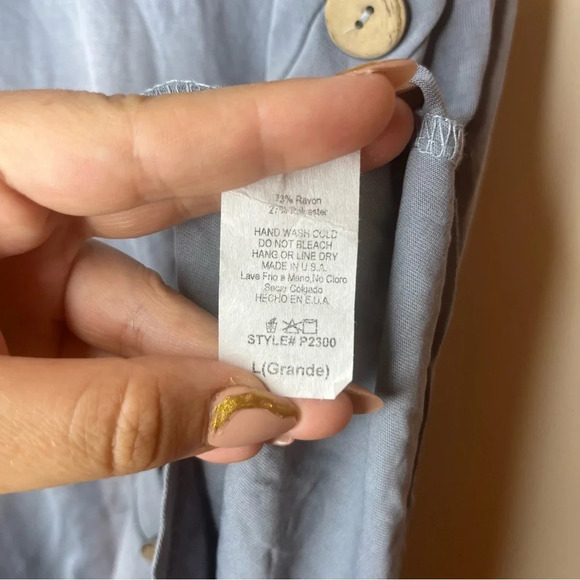 JODIFL Lagenlook Asymmetrical Rayon Contemporary Buttons Summer Tunic Tank Top - Picture 6 of 8